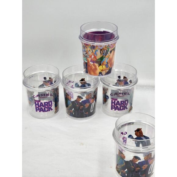 Camel Cigarette Hard Pack Mugs Cups Tumbler Set 5 Thermoserv Joes Place Vintage - Picture 7 of 14
